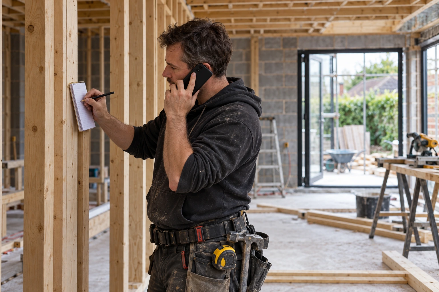 Builder testing a call in a half-finished extension